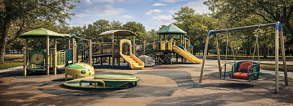 Rendering of proposed Kiwanis and city playground in Hinesville, Georgia. 