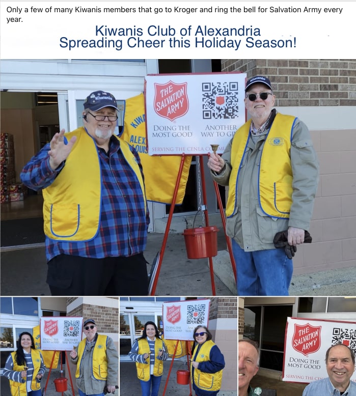 Kiwanians ringing the bells for Salvation Army