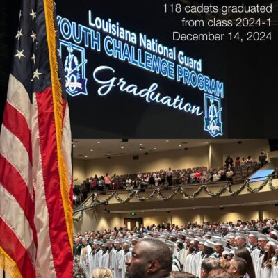 Graduating cadets at the December 12 2024 graduation of the LA National Guard Youth Challenge Program.