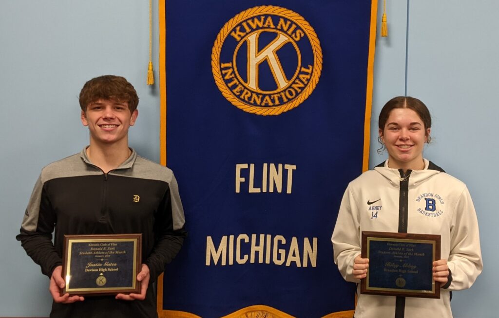 Scholar Athletes from January: Justin Gates from Davison HS and Riley Abney from Brandon HS.