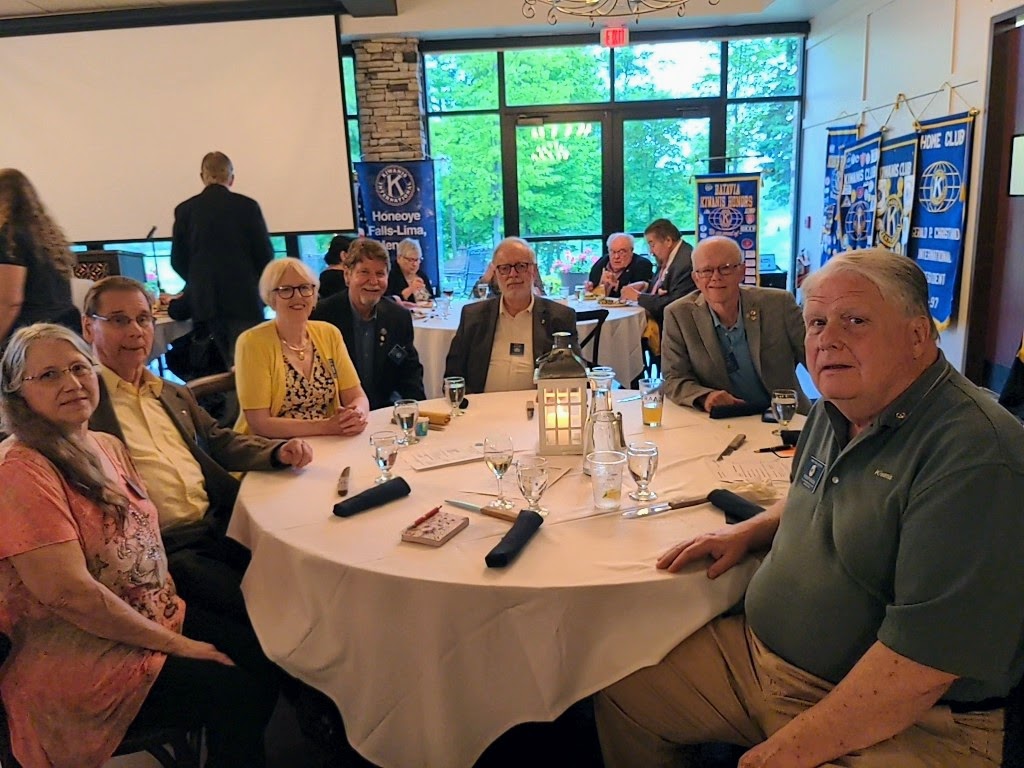 Kiwanis Club of Brockport attends Governor Joel Harris' visit to the Genesee Division Kim Wright, George Sokolsky (President), Brigitte Duschen (Treasurer), Randy Dumas (Secretary), Dave Jewell, Pete Head, and Bob Reusch
