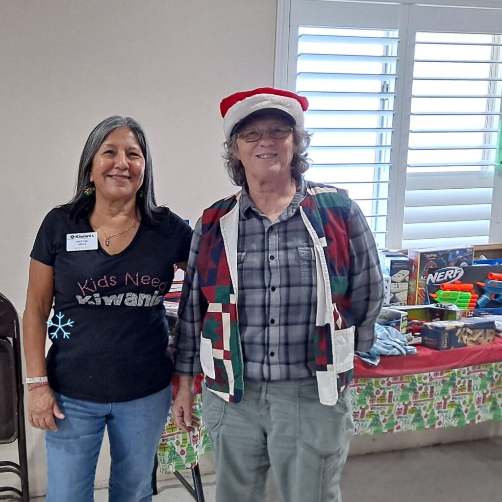 Martha Hense and Terry Thompson helping out at Toys for Joy, Dec 2023