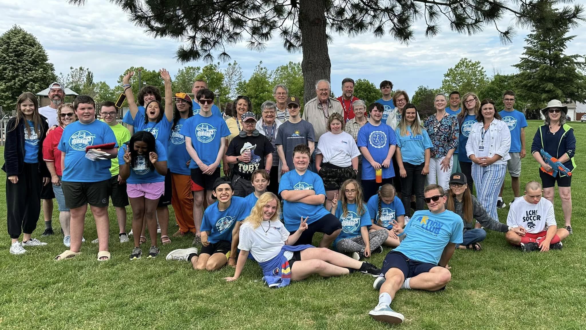 Kiwanis Club of Coeur d'Alene members and Aktion Club members enjoying a barbeque together!