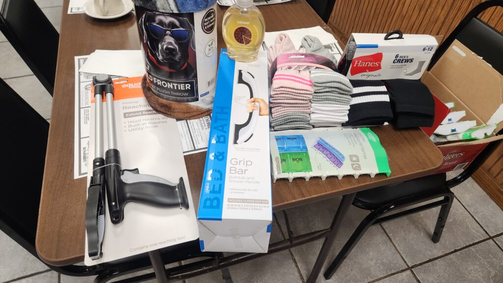 Items purchased to be donated to Angels Care Home Health