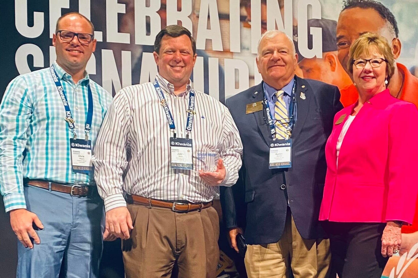 Members receiving an award for the Kiwanis Ogeechee Fair at the 2022 Kiwanis International Convention