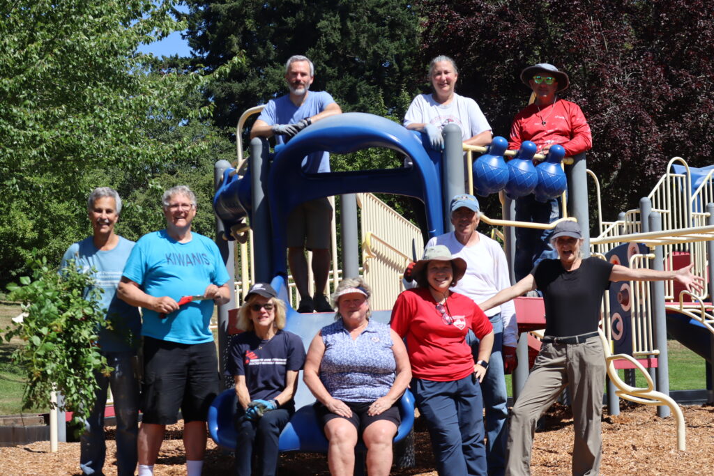 Image of the Poulsbo Kiwanis Club Members at the Betty Iverson Park.