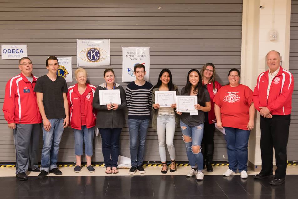Scholarship award for 2017 from Lake Stevens Kiwanis to 3 Lake Stevens High School graduates