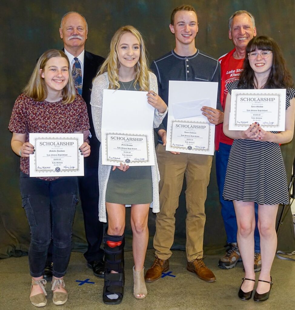 Scholarship award for 2019 from Lake Stevens Kiwanis to 6 Lake Stevens High School graduates