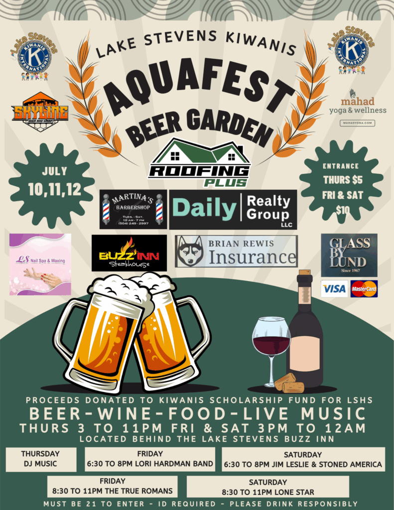 poster of the 2025 Lake Stevens Kiwanis Beer Garden event