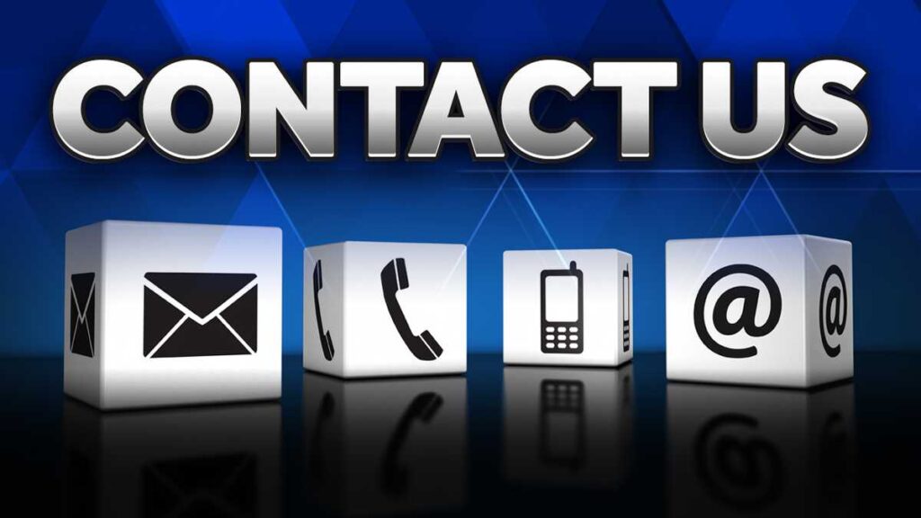 Contact us by email, phone, cell phone, or through Facebook messenger.