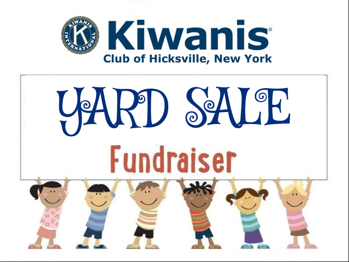Kiwanis Yard Sale Big Sign held by children