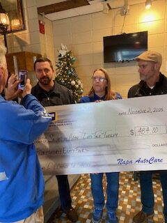 Presenting check to Salvation Army