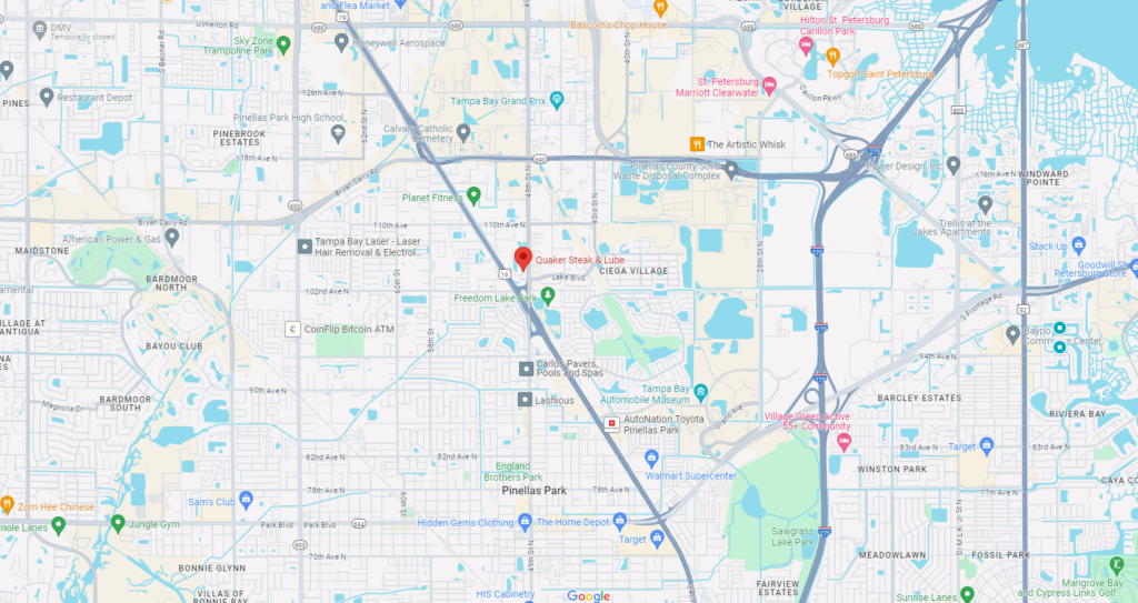 Image of Google Map to Quaker Steak