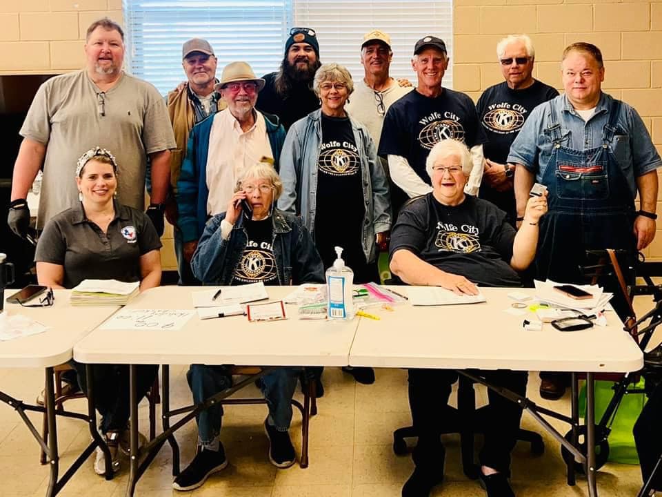Wolfe City Kiwanis Club Members at our holiday meal giveaway.