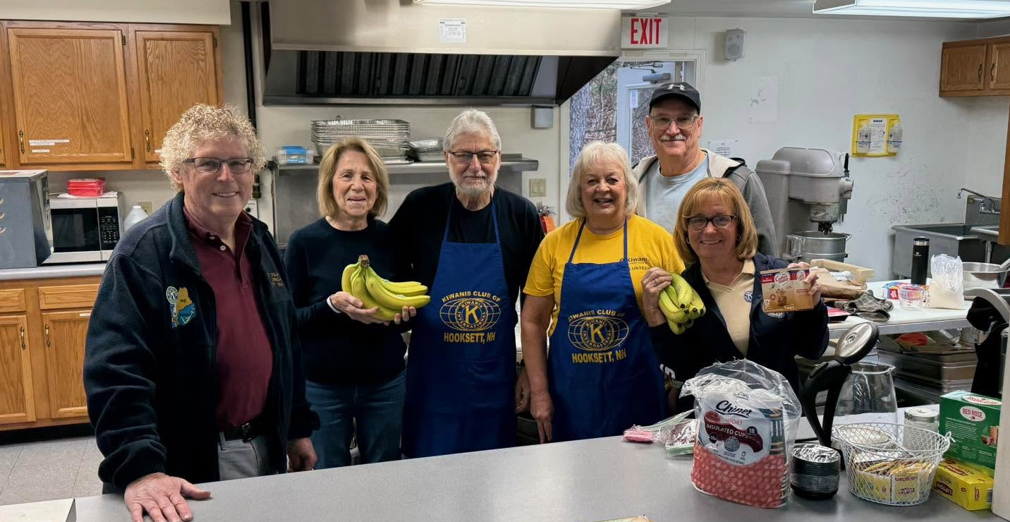 Kiwanis members and volunteers preparing for the 2026 Pancake Breakfast at the Hooksett Kiwanis Club