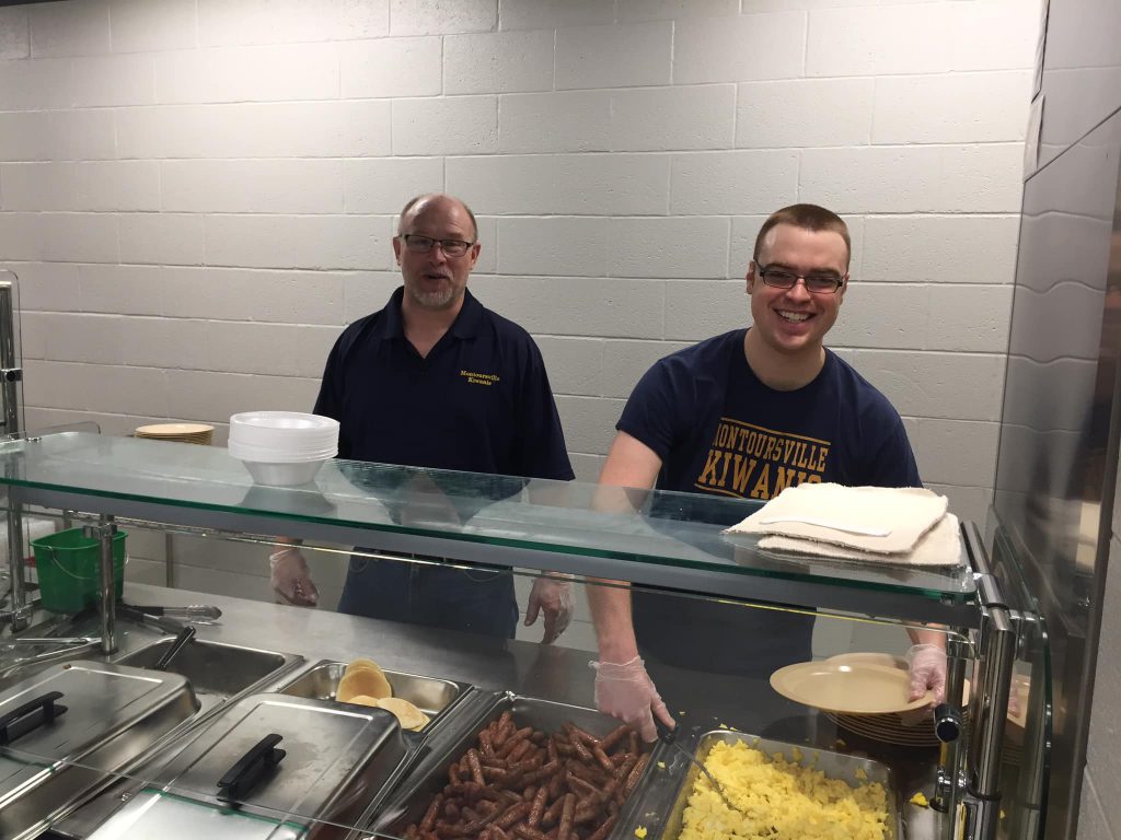Montoursville Kiwanis Club members serving at our annual Character Breakfast.
