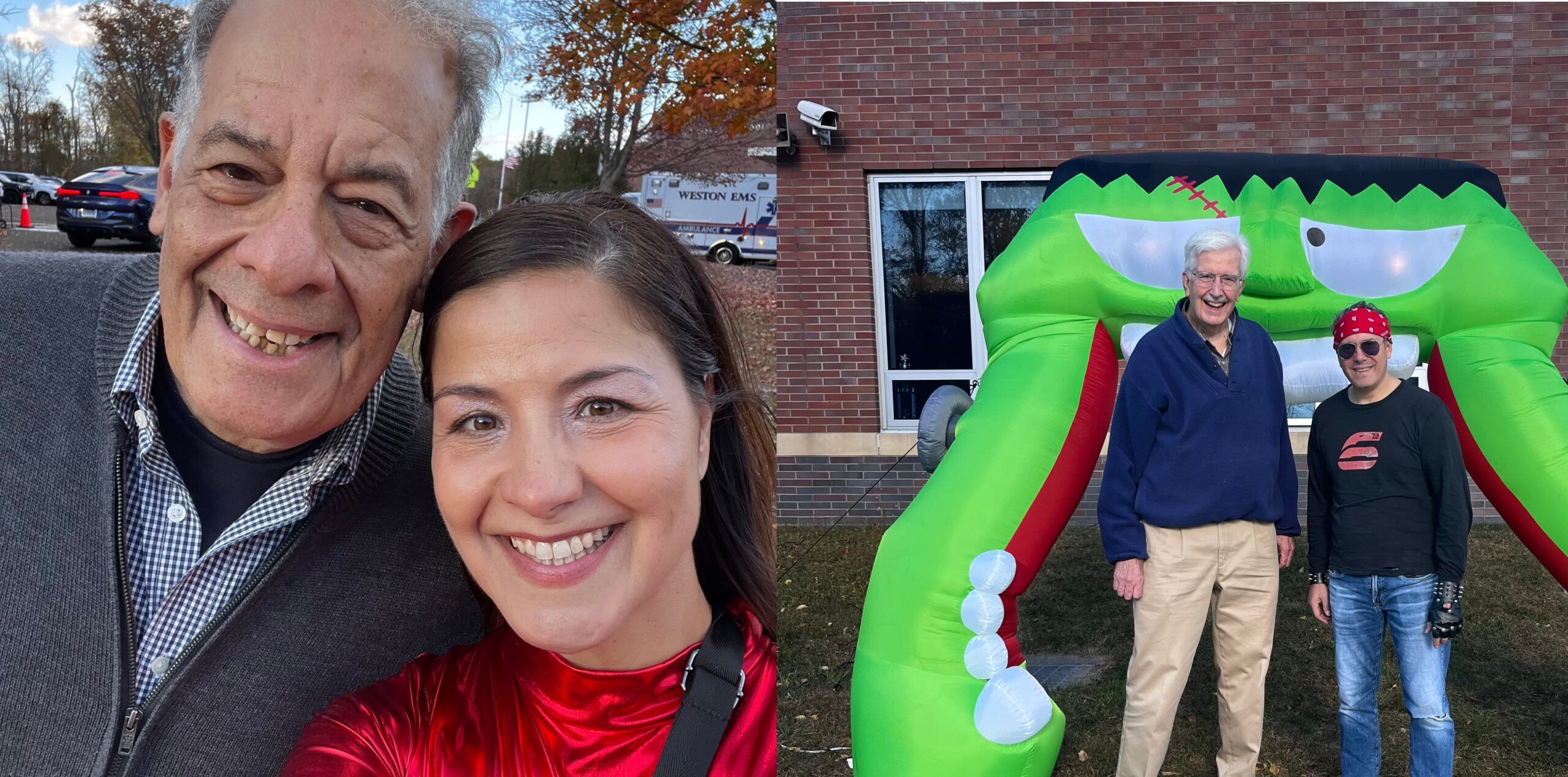 Harvey Luft, Christine DeCampos, Bob Uzenoff, and Lance Pagliarni at the Weston Women's League's Trunk or Treat event on October 26, 2024 at Weston Intermediate School.