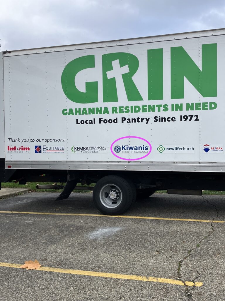 Kiwanis helped GRIN purchase the delivery truck