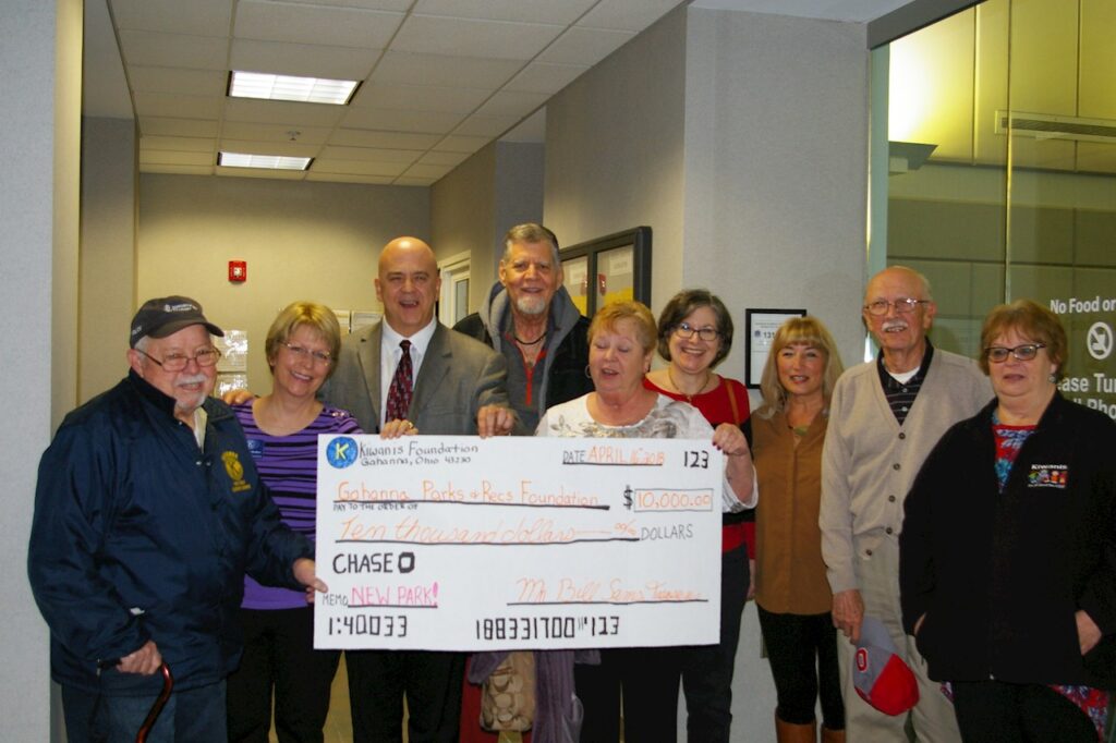 Kiwanis Club of Gahanna at City Council for donation to Sunpoint Park