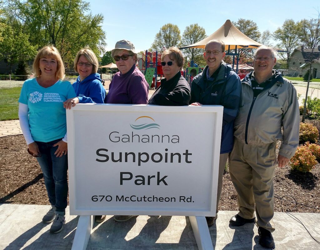 Gahanna Kiwanis members at opening day Sunpoint Park