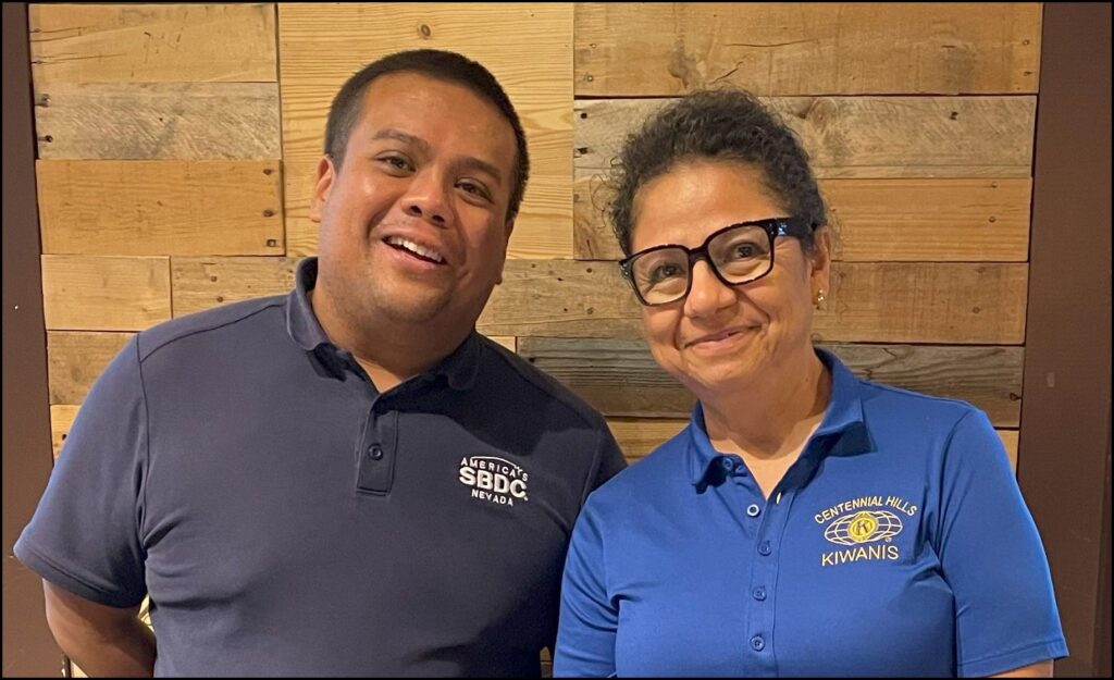 Cal-Nev-Ha Division 28 LTG Krit Sempolkrung and Veronica Rojas, President of the Kiwanis Club of Centennial Hills.
