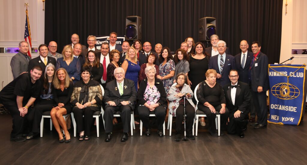 Oceanside Kiwanis club members at the 2022 installation dinner. Includes Stuart Kaplan, Jeremy Vandow, Beth Ziriannis, Jill DeRosa, Monte Leeper, David Vines, Eric Abbey, Diane Provvido, Anthony Campenile, Sandie Schoell, Peter Mancuso, Michael D'Ambrosio, Joseph Cibellis, John Gridley, Phyllis Harrington, Michael Graham, Nancy Baxter, Joan Ivarson, Fran Bacon, Maria Heller, Seth Blau, Thomas Cesiro, Bill Kalinikos, Joe Bonacasa, Leo Bonacasa, Maria Osgood, Keith Pearsall, Denise Loperfido, Michaelene Abbott-Cooper, Vinnie Staffa, Biagio Rosano, Janet Porcher, Jeanine Badalamenti, Ruth Ivarson Jackie Padin